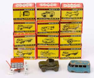 BENBROS: Group of 'Mighty Midget' Including Foden Timber Tractor (8); And Royal Mail (36); And Diesel Wagon (21). Most mint condition in original cardboard packaging. (37 items)