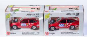 BURAGO: 1:24 A Pair of Alfetta GT Corsa (144).  All mint in original cardboard boxes and labels. (2 items)