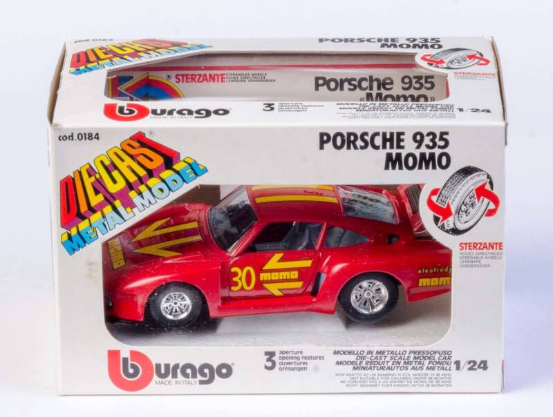 BURAGO: 1:24 Porsche 935 Momo (184). Mint in original cardboard box with label. (1 item)