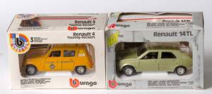 BURAGO: 1:24 Renault 14TL (139); And, Renault 4 Touring-Secours (150). All in original cardboard boxes and labels see image for condition. (2 items)