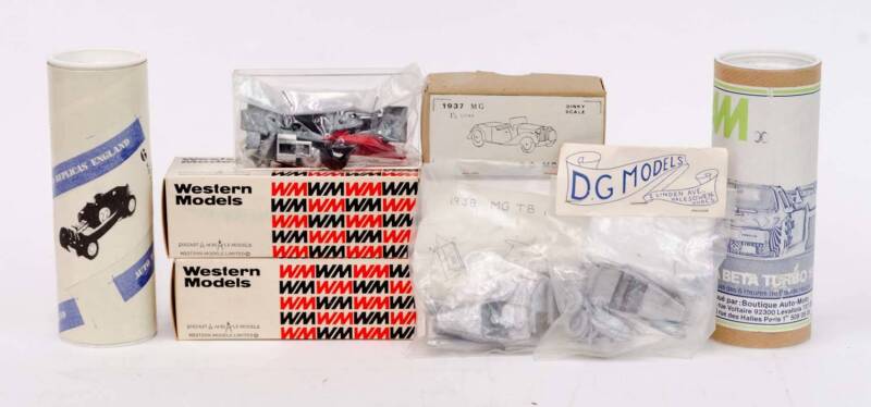 Assorted Group of Model Car Hobby Kits Including WESTERN MODELS: 1933 Rolls Royce Phantom II De Ville (WMS 8); And, BAM: 1980 Lancia Beta Turbo; And AUTO REPLICAS: 1934 M.G K3 Magnette (AR6) (23 items)