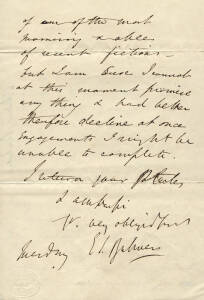 EDWARD GEORGE BULWER-LYTTON (1803-1873): English novelist, poet, playwright & politician. Signed letter addressed to CHARLES DICKENS (author). Extremely rare.