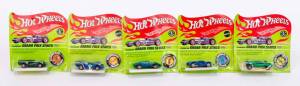 MATTEL: Hot Wheels Group of 1960s-70s 'Exclusive Grand Prix Series' Including Indy Eagle Green; And, Lola GT70 Green; And, Ford Mk IV Green. All mint condition in original cardboard packaging. (11 items) 