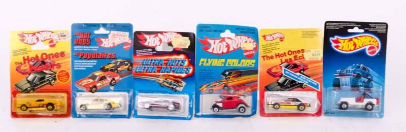 MATTEL: Hot Wheels Group from the 1970s-80s Including 'The Hot Ones' Frontrunnin Fairmont (3257); And, 'Ultra Hots' Quick Trik (7295); And, Jeep CJ-7 (2539). All mint in original cardboard packaging. (32 items) 