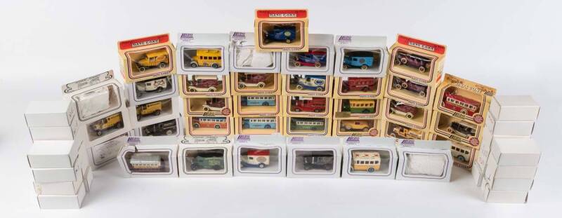 LLEDO: Group of 'Models of Days Gone' including Hofmeister Lager Truck; And, Grand Hotel Courtesy Car. All Mint in original cardboard boxes. (57 itmes) 