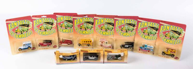 LLEDO: Group of Hartoy 'Fantastic Set-o-Wheels' and Edcar 'Oldsimer Series' including Humbrol 1934 Dennis Van (EA4); And, 1931 Rolls Royce Phantom II (EA-7). All in original cardboard boxes see image for condition. (11 itmes) 