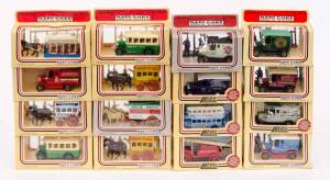 LLEDO: Group of 'Models of Days Gone' Including Madame Tussaud's Horse and Carrage (4); And, Aeroplane Jelly Co. Truck (6); And, Turnbull & Co Furniture Removers Horse and Carrage (5). All mint in original cardboard packaging. (132 Items)