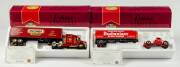 MATCHBOX: 1:50 Collectors Limited Edition 1948 Budweiser Diamond T Tractor Trailer; And, Millennium Tractor Trailer. All Mint in original cardboard boxes with lables. (2 items)