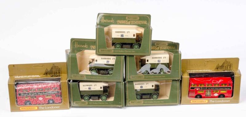 MATCHBOX: Group of Harrods 'Models of Yesteryear' Including Walker Electric Van (Y29); And, The Londoner. Most Mint, all in original cardboard boxes with lables. (7 items)