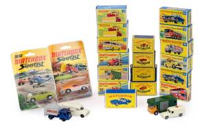 MATCHBOX: Group of Model Cars Including ISO Grifo (14); And Fork Lift Truck (15); And Metropolitan Taxi (17). Most Mint in original cardboard packaging. (86 items)