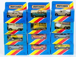 MATCHBOX: Group of Model Cars Including Ford Model 'A' (MB 38); And Unimog (MB 48); And, Mercedes-Benz 300E (MB 58). All mint in original cardboard packaging. (194 items) 