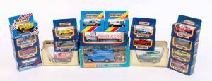 MATCHBOX: Group of Model Cars Including 'Super Kings' Dodge Delivery Van (K-11); And, American Editions 'Ruff Rabbit'; And, Ford Sierra XR41; And 'Models of Yesteryear' 1912 Ford Model T (Y-3). Most mint in original cardboard packaging. (45 items)