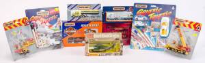 MATCHBOX: Group of Model Cars Including Graffic Traffic (GF-130); And, Road Riders Harley-Davidson (76240); And, 'Battle Kings' Kaman Seasprite (K-118). All mint in original cardboard packaging. (81 items)