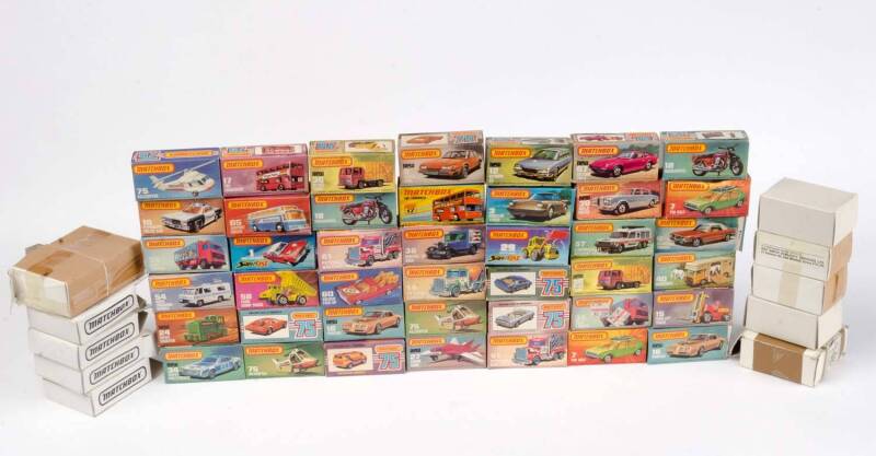 MATCHBOX:  A Group of Model Cars Including Rolls-Royce (39); And, Zoo Truck (35); And, seafire (5). Most Mint, all in original cardboard boxes see image for condition. (42 items)