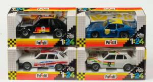 POLISTIL: 1:24 Ford Capri 2000 (SN78); And, Ford Escort (SN69); And, A Pair of Giulietta Rally (SN37) & (SN71). All in original cardboard boxes with labels see photo for condition. (4 items)