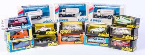 SOLIDO: 1:43 Scirocco GR II (1059); And, Ferrari Daytona (16); And, Renault 18 (91); And, Porsche 935 (1032); And Assortment of Similar Model Cars. Most mint in original cardboard boxes and labels and see images for condition (15 items)