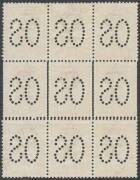 Kangaroos - 1st Wmk - - 1d red Die I with Double Perfs on Three Sides BW #2bbb affecting the central horizontal units in a block of 9, the variety units are unmounted, Cat $1500++. - 2