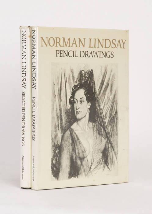 Norman Lindsay books: "NORMAN LINDSAY PENCIL DRAWINGS", by A.D.Hope [1969, Angus and Robertson], illustrated (single sided) on cream paper stock with dust wrapper, excellent condition. "NORMAN LINDSAY SELECTED PEN DRAWINGS", introduction by Douglas Stewar