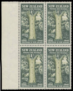 New Zealand - 1940 Centennial &frac12;d to 1/- (SG 613-25) blocks of four, unmounted, Cat &pound;280+. (52) Superb condition.