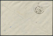 1925 (Feb 2) Rislapur-Calcutta cover carried on RAF demonstration flight with large 'CALCUTTA-RISLAPUR DEMONSTRATION FLIGHT/CALCUTTA/[Plane]/1925' illustrated cachet in violet and India KGV 1a tied 'RISLAPUR/2FEB25' d/s signed Flight Lieutenant Gordon on - 2