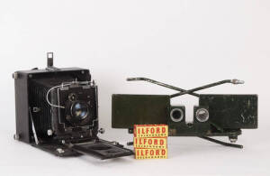 Remainder of collection, noted: Australian army issue Stereo viewer (c1942); darkroom equipment; camera accessories; light meters; cable releases; quantity of vintage medium format film; ephemera; filters, stop watch, clips etc.