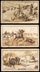 SPORT: c1905-95 cigarette & trade cards, noted 1916 MacRobertson "½d Sports" (28); c1927 Goblin "Australian Racehorses" (10); 1934 MacRobertson "½d Champions" (5); range rugby league cards & stickers. Poor/VG. Inspection will reward.