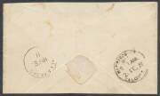 1911 (Feb 18) Allahabad-Naini flapless cover with India KEVII 4a tied by 'FIRST AERIAL POST/[PLANE]/1911/U.P. EXHIBITION ALLAHABAD' cachet in rosine as usual, 'ALLAHABAD/18FE/11' & 'HARRISON ROAD/21FE11/CALCUTTA' arrival b/s. very minor blemishes. - 2