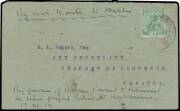 1919 (Oct-Nov) France-Australia intermediate cover from Karachi endorsed "By air route to Dehli" & "Per favour of Messrs Poulet & Benoist on their flight Paris to Melbourne 17XI19" with India ½a tied 'KASHMIR-GATE/24NOV19' arrival d/s, minor blemishes, pl