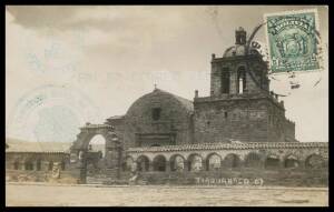 1926 (Nov 13) Potosi-Cochabamba (Bolivia) per Pilot Lemaitre, Bolivia 5c tied to viewside of real photo postcard of "tiaguanaco" by 'POTOSI/...' cds, 'PRI ER CORREO AEREO' h/s & '.../COCHABAMBA' arrival cds both also on the viewside. Only 10 items carried