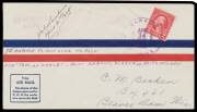 1928&nbsp;(Apr 15)&nbsp;Alaska-Norway&nbsp;by&nbsp;Hubert Wilkins & Carl Ben Eielson&nbsp;with 2c Washington tied by 'BARROW/ALASKA' cancel, faint 'SVALBARD/RADIO' h/s & signed "Hubert Wilkoins/April 21st 1928". This was the first inter-contintal flight across the North Pole. Wil