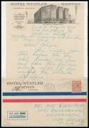 1928 (May 28) Boston-Newfoundland-Wales per Wilmer Stulta & L Gordon with Amelia Earhart as passenger, 'HOTEL STATLER/BOSTON' cover posted from England