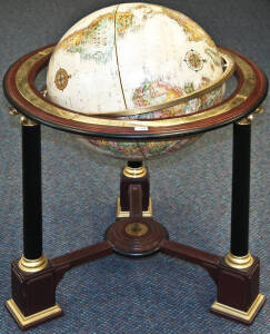 WORLD GLOBE, Royal Geographic Society, Millenium Edition, by The Franklin Mint, on attractive stand, 80cm tall.