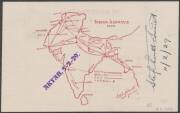 1928-29 Round the World Flight per the German aviator Friedrich Karl von Koenig-Warthausen being a Stephen Smith postcard with 'CALCUTTA TO AKYAB' h/s - 2