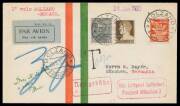 1930 (May 28) Bolzano-Monaco underpaid cover addressed to Germany carried on first flight with Italy 10c, 35c & 80c tied 'BOLZANO/FERROVIA' d/s taxed on arrival with 'T' cachet but still forwarded by airmail with german 'Mit Luftpost bef&Atilde;&fnof;&para;rdert/Postamt M