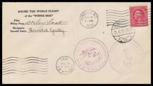 1931 (June) Round The World Flight by the American Wiley Post & Australian navigator Harold Charles Gatty in Lockheed "Winnie Mae", cover with 'ROUND THE WORLD FLIGHT/...' imprint at U/L and signed "Wiley Post" and "Harold Gatty",