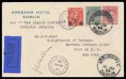 1932&nbsp;(Aug 18)&nbsp;Ireland-Canada-United States&nbsp;per the Scottish aviator&nbsp;James Mollison in&nbsp;De Havilland&nbsp;"Puss Moth" plain cover with 'GRESHAM HOTEL/DUBLIN' imprint at U/L, Ireland 1d & 2d tied by bold 'UPR LESSON ST/18AU/32/DUBLIN' cds & Canadian 3c on 2c tied