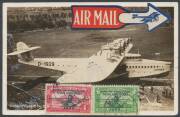 1932&nbsp;(Sep 29)&nbsp;Philippines-Java&nbsp;PPC of the massive&nbsp;Dornier&nbsp;flying boat with 'ROUND-THE-WORLD-FLIGHT/VON GRONAU' Overprints tied by Manila d/s, flight cachet in violet & 'Via 'DORNIER GREENLAND WHALE/By Capt Wolfgang von Gronau...' cachet in purple, 'SOERAB - 2