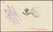 1933 (July 2) Australia-England AAMC#317 intermediate cover with 'DUM DUM AIR PORT' label tied 'AUSTRALIA-ENGLAND FLIGHT/CARRIED BY/"The Spirit of Western Australia'/Piloted by Mr James Woods/Stage:-Calcutta-Lucknow/20th July 1933' cachet & India 1a3p tie - 2