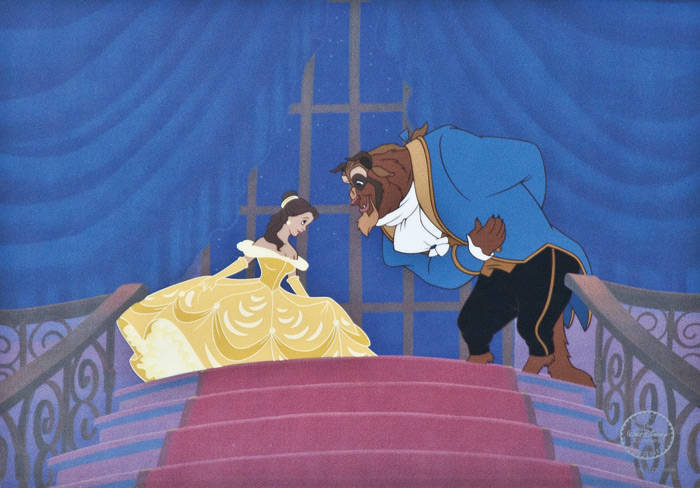 WALT DISNEY: Animation cel; Beauty & The Beast Change of Heart
