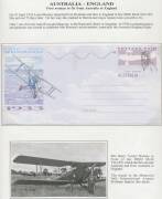 MRR ("Lores") Bonney memorabilia mounted on exhibit pages including South Australia Centenary Air Race cover carried in her Klemm KL32 with KGV 1d green signed Dolores Bonney, name card & two photographs similarly signed, - 3