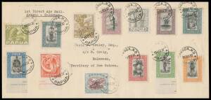 1932&nbsp;(Dec 20) Kokoda-Salamaua #P51 long cover with&nbsp;Lakatois&nbsp;3d 'AIR MAIL' overprint plus Pictorials set to 2/- tied 'KOKODA ND/NEW GUINEA' d/s carried by F Drayton in a Guinea Airways Junkers F13, minor aging marks on a couple of stamp perfs only,&nbsp;Cat $85