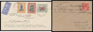 1934 (April 12) Port Moresby-Townsville- Brisbane-Sydney #P69a cover carried by Sidney Marshall in his Westland Widgeon III with Lakatois 3d 'AIR MAIL' overprint and Pictorials &frac12;d & 1&frac12;d tied 'PORT MORESBY/21MR34/PAPUA' d/s signed SD Marshall on face, plus