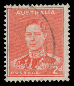 Other Pre-Decimals - 1937-49 Definitives Perf 15x14 2d scarlet with Medallion Flaw (SG.184b;&nbsp;BW #188e), light cds clear of the variety, Cat $250.