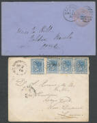 Australian Colonies - Queensland Fleet Card CTO (rare thus but stupidly addressed), Victoria STO Envelopes 1901 1d rose for Shire of Colac and 1892 2d rose Error of Colour, & a few covers, condition variable. (9 items) - 3