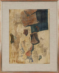 WILLIAM ARTHUR SALMON: Watercolour and pencil on paper signed & titled lower right "Ground Patterns". Artist details on the reverse. Framed (no glass), some fading. 50 x 38cm