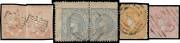 VICTORIA - Stockbook of mostly Classics with a page of Half-Lengths, Queen-on-Throne 2d x10, 1d strips of 4 x2 & 6d strip of 3, Emblems including 4d proof strip of 4 & Star Wmk 4d strip of 6 (faults but possibly the largest recorded multiple), Beaded Oval