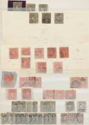 VICTORIA - Stockbook of mostly Classics with a page of Half-Lengths, Queen-on-Throne 2d x10, 1d strips of 4 x2 & 6d strip of 3, Emblems including 4d proof strip of 4 & Star Wmk 4d strip of 6 (faults but possibly the largest recorded multiple), Beaded Oval - 4