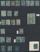 HALF-LENGTHS - Reference collection of mostly Ham shades comprising ONE PENNY x11 including SG 5 & a pair; TWO PENCE x30 and THREE PENCE x56 including two pairs & two blocks of 4, condition very mixed but many are presentable. High catalogue value. (97) - 6