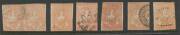 HALF-LENGTHS - Unsorted selection in packets & on stockcards comprising 1d x50, 2d x32 + a forgery & 3d x38, several scarce multiples including 1d blocks of 4 & 5, condition very mixed but many are fine &/or attractive, a few are possibly unused. High cat - 2