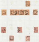 HALF-LENGTHS - Balance of the Half-Lengths on album pages & Hagners comprising 1d x69, 2d x11 & 3d x97, a few multiples including 1d strips of 3 & 4, again condition is very mixed but many are fine &/or attractive; also 3d forgeries sheet of 50. High cata - 3